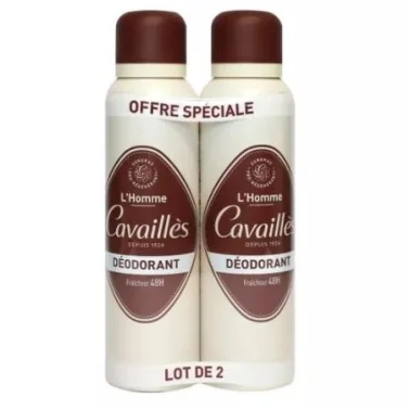 CAVAILLÈS DERMATO 48H HOMME DÉODORANT SPRAY 2×150ML