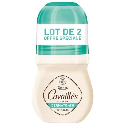 CAVAILLÈS DERMATO DÉODORANT 48H ROLL‑ON PEAUX SENSIBLES 2×50ML