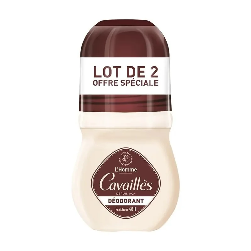 Cavaillès Déodorant Fraîcheur 48H Roll-On Peaux Sensibles 2x50ml