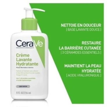 CERAVE CRÈME LAVANTE HYDRATANTE 236 ML