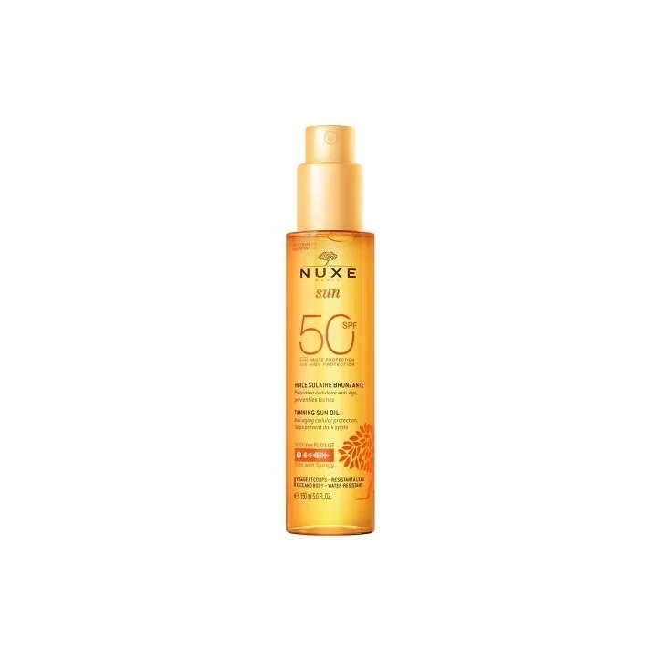 NUXE SUN HUILE SOLAIRE BRONZANTE SPF50