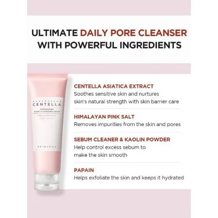 SKIN1004 CENTELLA MADAGASCAR MOUSSE NETTOYANTE EN PROFONDEUR PORÉMISANTE