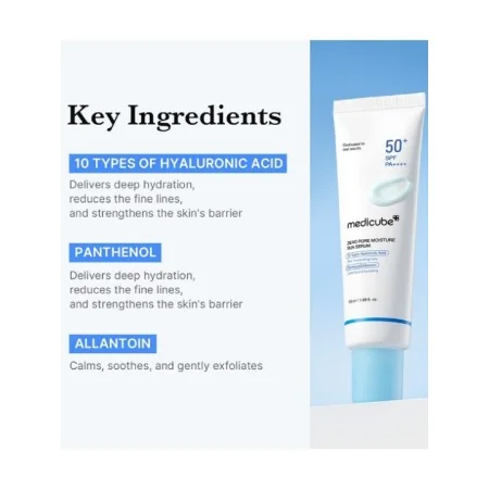 MEDICUBE ZERO PORE SÉRUM SOLAIRE HYDRATANT
