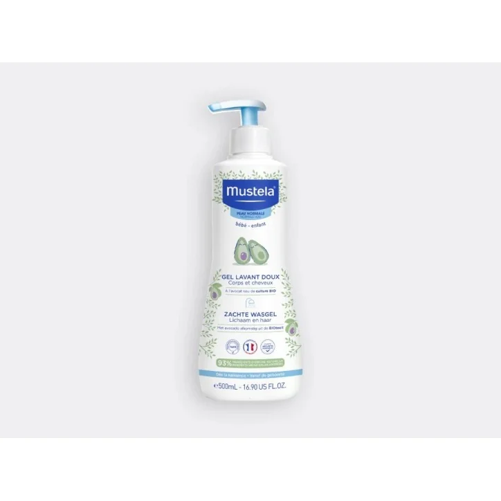 MUSTELA GEL LAVANT DOUX BÉBÉ À L'AVOCAT BIO 500ML