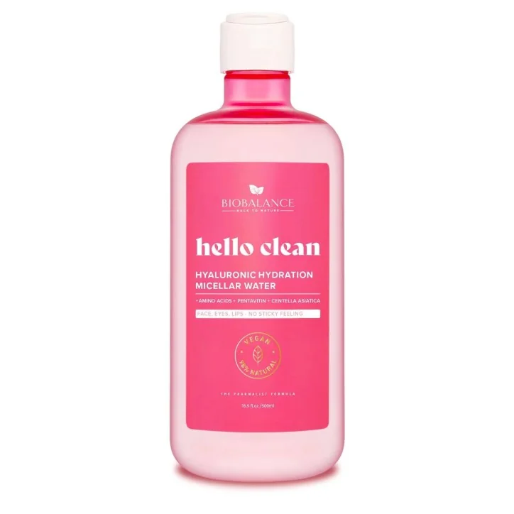 BIOBALANCE HELLO CLEAN EAU MICELLAIRE HYDRATANTE HYALURONIQUE 500ML