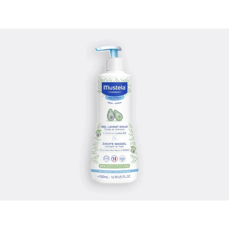 MUSTELA GEL LAVANT DOUX BÉBÉ À L'AVOCAT BIO 500ML