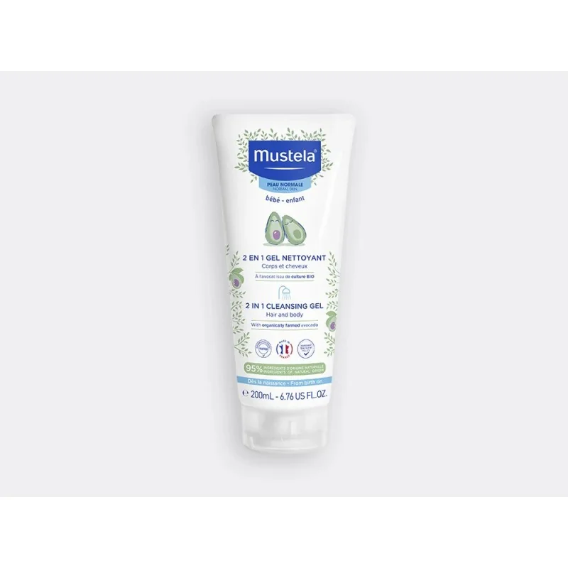 MUSTELA GEL NETTOYANT 2 EN 1 BÉBÉ À L'AVOCAT BIO