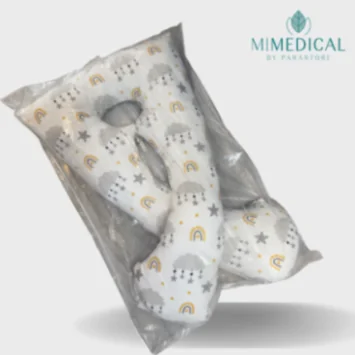 COUSSIN DE GROSSESSE MOTIFS GRIS ET JAUNE MATIÈRE: OUATE