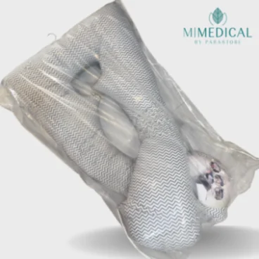 COUSSIN DE GROSSESSE MOTIFS GRIS ZIGZAG MATIÈRE: OUATE