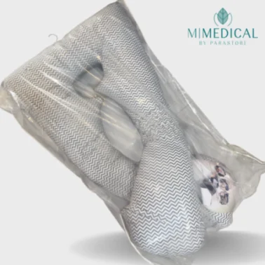 COUSSIN DE GROSSESSE MOTIFS GRIS ZIGZAG MATIÈRE: OUATE