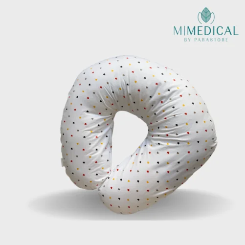 COUSSIN D'ALLAITEMENT MOTIFS COEURS MATIÈRE: OUATE