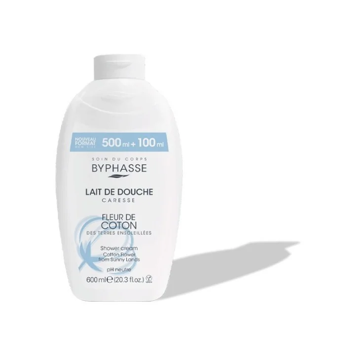 BYPHASSE LAIT DE DOUCHE CARESSE FLEUR DE COTON 600ML