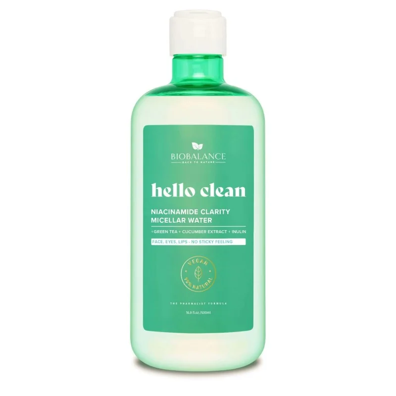 BIOBALANCE HELLO CLEAN NIACINAMIDE EAU MICELLAIRE CLARTÉ 500ML