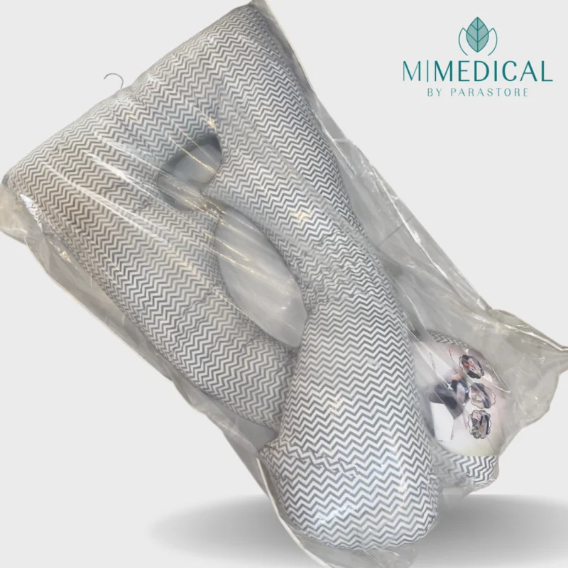 COUSSIN DE GROSSESSE MOTIFS GRIS ZIGZAG MATIÈRE: OUATE