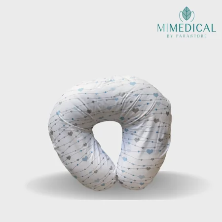 COUSSIN D'ALLAITEMENT MOTIFS COEURS MATIÈRE: OUATE