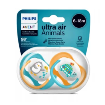 AVENT SUCETTES ULTRA AIR ANIMALS GARÇON 6-18M