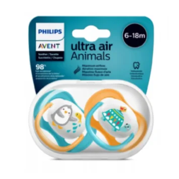 AVENT SUCETTES ULTRA AIR ANIMALS GARÇON 6-18M