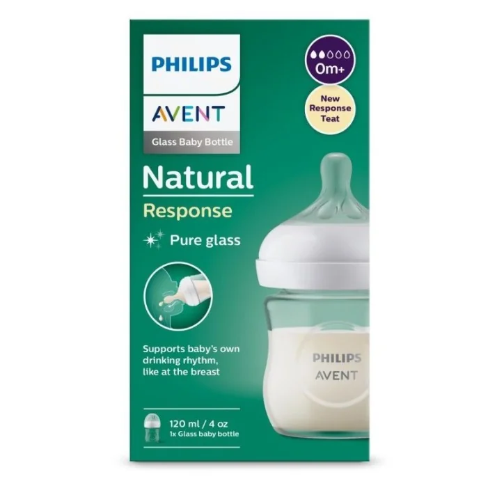 PHILIPS AVENT BIBERON NATURAL RESPONSE EN VERRE +0 MOIS 120ML