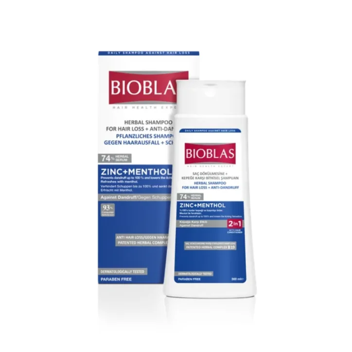 BIOBLAS SHAMPOING ZINC+MENTHOL ANTI PELLICULAIRE 360ML
