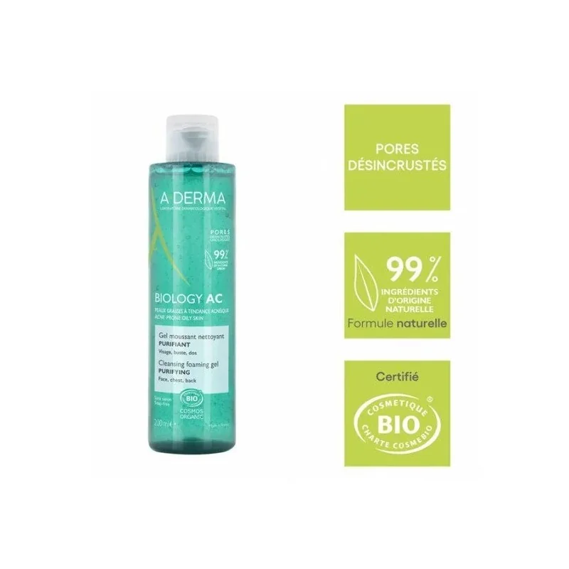 A-DERMA BIOLOGY AC GEL MOUSSANT PURIFIANT 200ML