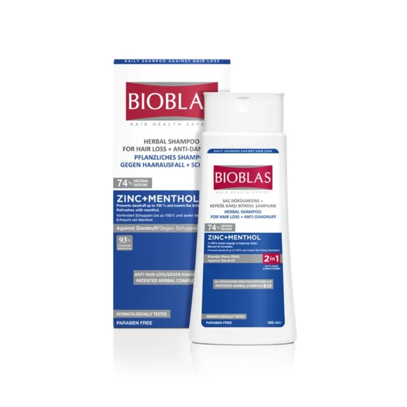 BIOBLAS SHAMPOING ZINC+MENTHOL ANTI PELLICULAIRE 360ML
