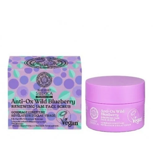 NATURA SIBERICA BLUEBERRY ANTI OX WILD BLUEBERRY GOMMAGE CONFITURE REVELATEUR D'ECLAT VISAGE 50ML