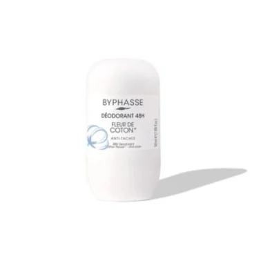 BYPHASSE DEODORANT ROLL ON ANTI TACHES FLEUR DE COTON 50ML