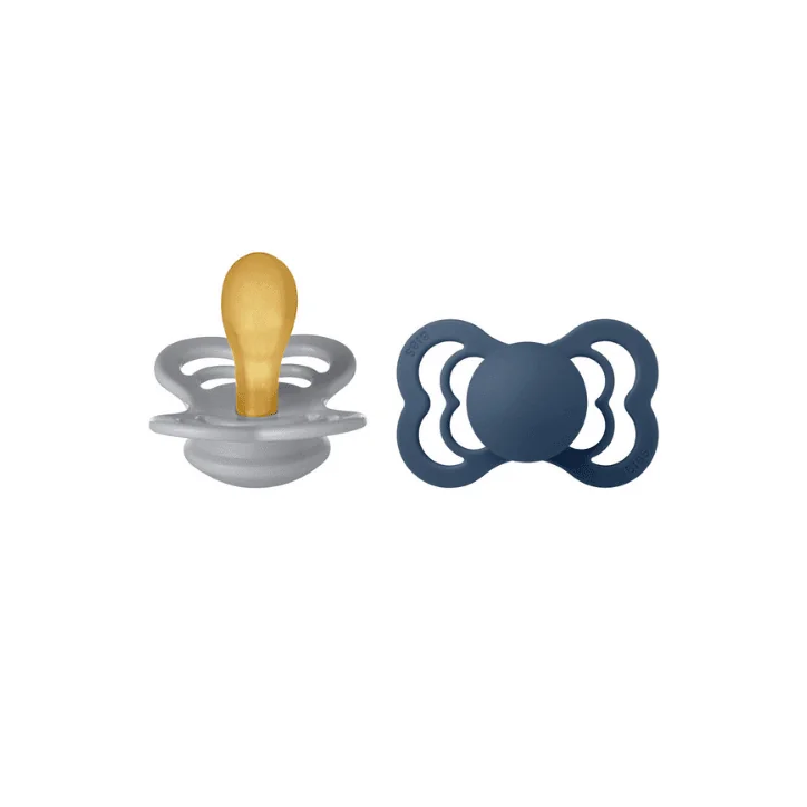 BIBS 2 SUCETTES CLOUD STEEL BLUE SIZE 2