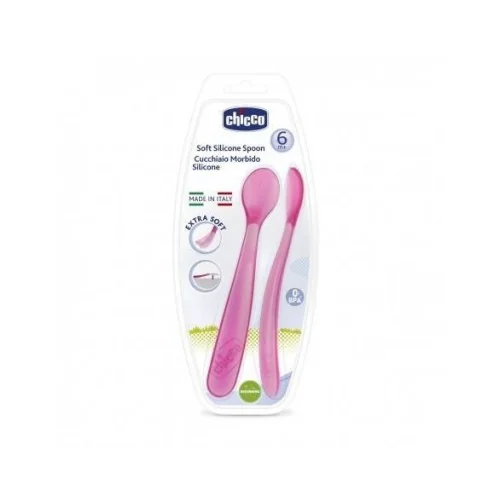 CHICCO 2 CUILLERE SILICONE 6M+
