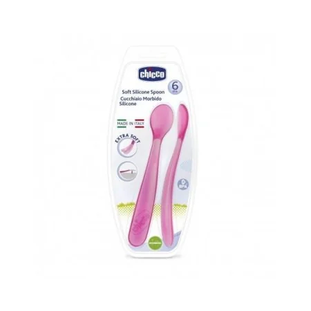 CHICCO 2 CUILLERE SILICONE 6M+