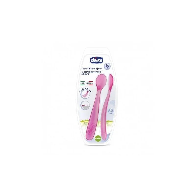 CHICCO 2 CUILLERE SILICONE 6M+