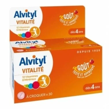 ALVITYL VITALITE A CROQUER GOUT FRAISE 30 COMPRIMES