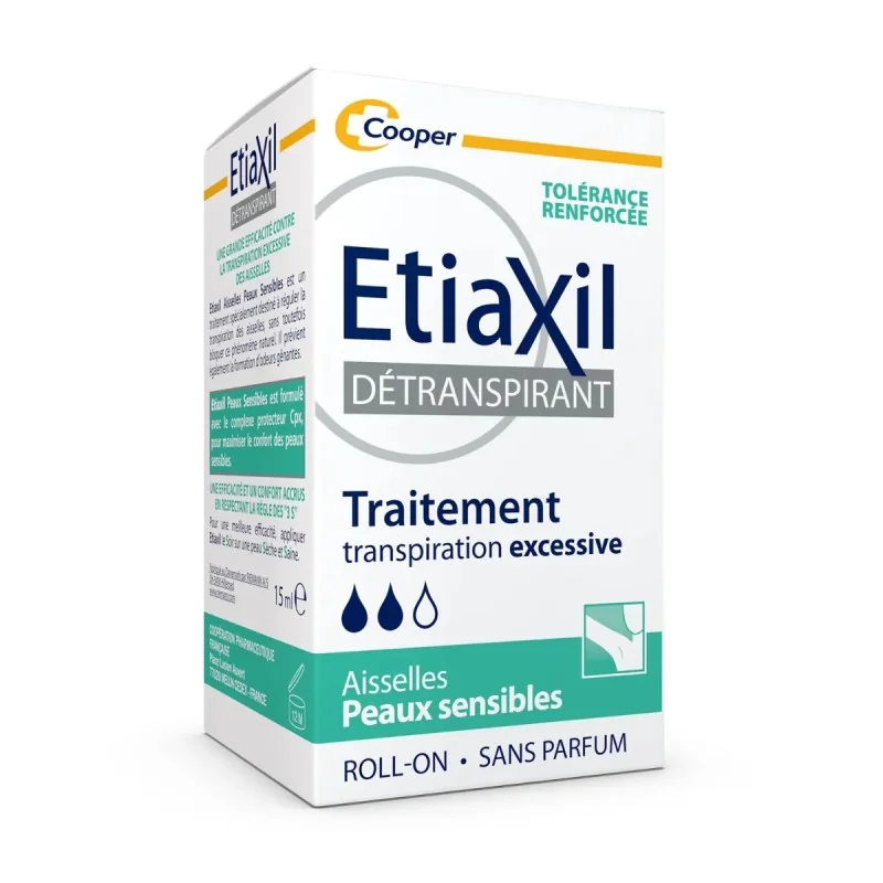 ETIAXIL DÉTRANSPIRANT PEAUX SENSIBLES AISSELLES ROLL ON 15ML