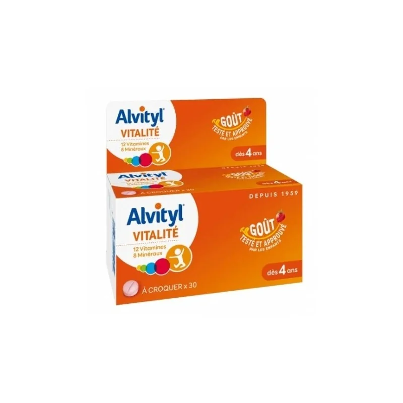 ALVITYL VITALITE A CROQUER GOUT FRAISE 30 COMPRIMES