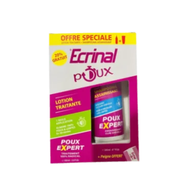 ECRINAL PACK ANTI POUX LOTION + SHAMPOOING (PEIGNE OFFERT)