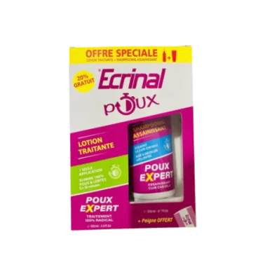 ECRINAL PACK ANTI POUX LOTION + SHAMPOOING (PEIGNE OFFERT)