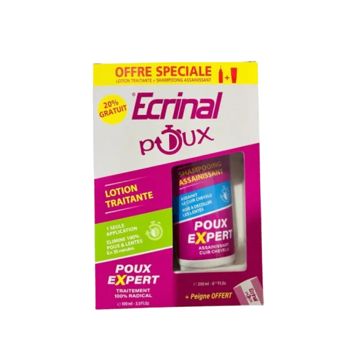ECRINAL PACK ANTI POUX LOTION + SHAMPOOING (PEIGNE OFFERT)