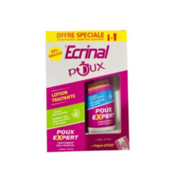 ECRINAL PACK ANTI POUX LOTION + SHAMPOOING (PEIGNE OFFERT)