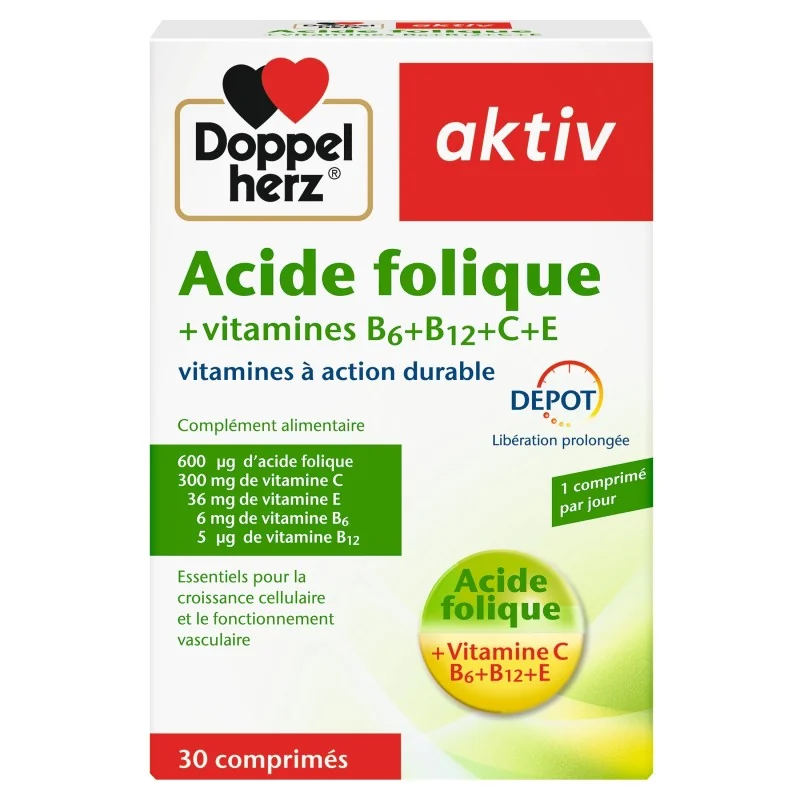 AKTIV ACIDE FOLIQUE VITAMINES B+C+E 30 COMPRIMÉS