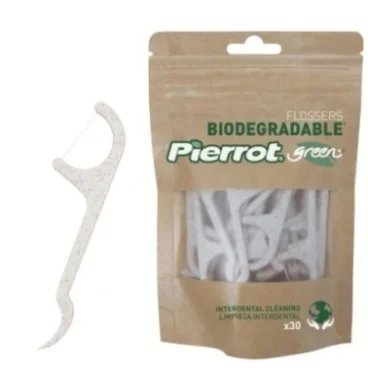 PIERROT FLOSSERS GREEN BIODEGRADABLE 30 UNITÉS