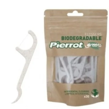 PIERROT FLOSSERS GREEN BIODEGRADABLE 30 UNITÉS