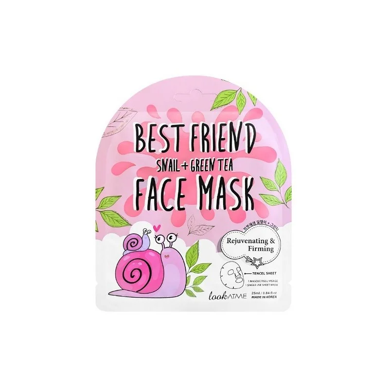 LOOK AT ME MASQUE FACIAL TENCEL BEST FRIEND (ESCARGOT + THÉ VERT)