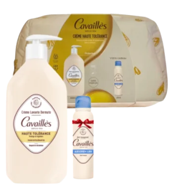 CAVAILLES TROUSSE CREME LAVANTE DERMATO PEAUX INTOLERANTES 500ML+DEO ABSORB+ 48H ANTI TRACES SPRAY 20ML (OFFERT)