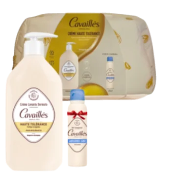 CAVAILLES TROUSSE CREME LAVANTE DERMATO PEAUX INTOLERANTES 500ML+DEO ABSORB+ 48H ANTI TRACES SPRAY 20ML (OFFERT)