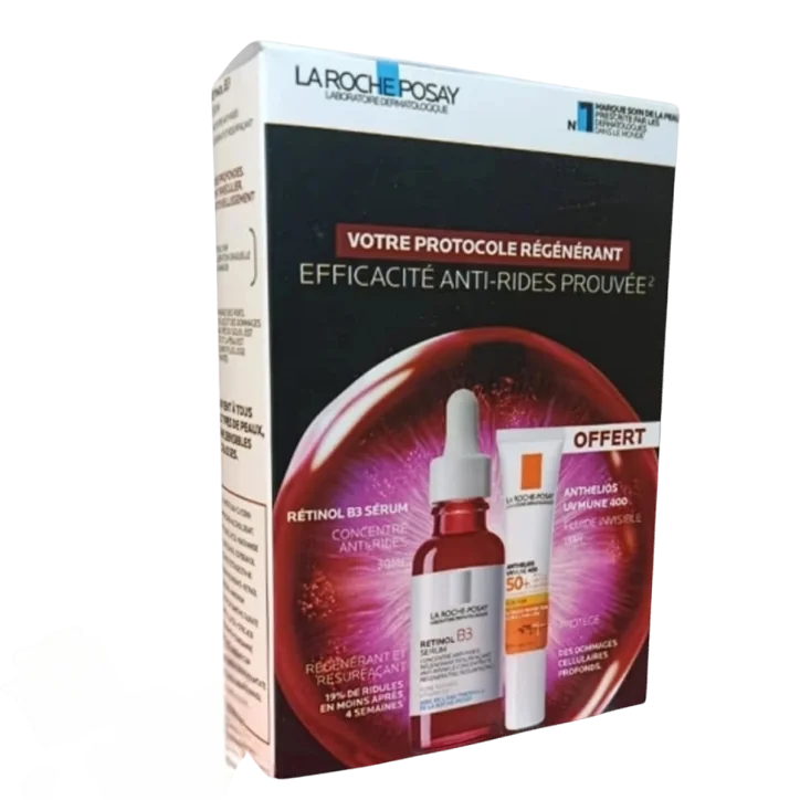 LA ROCHE POSAY COFFRET VOTRE PROTOCOLE RÉGÉNÉRANT SÉRUM RÉTINOL B3 30ML + FLUIDE INVISIBLE ANTHELIOS UVMUNE 400 SPF50+ 15ML