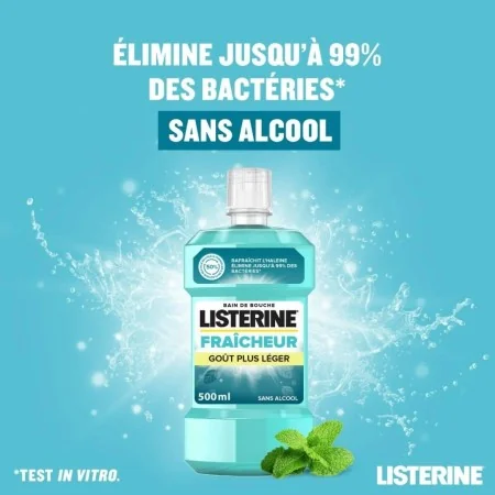 LISTERINE FRAÎCHEUR GOÛT PLUS LÉGER BAIN DE BOUCHE 250 ML