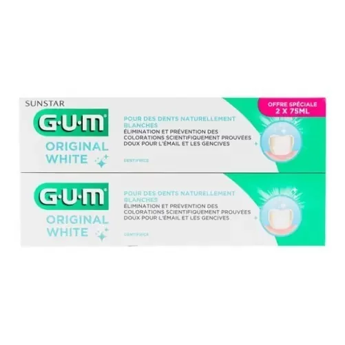 GUM DENTIFRICE ORIGINAL WHITE DUO 2*75ML