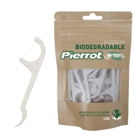 PIERROT FLOSSERS GREEN BIODEGRADABLE 30 UNITÉS
