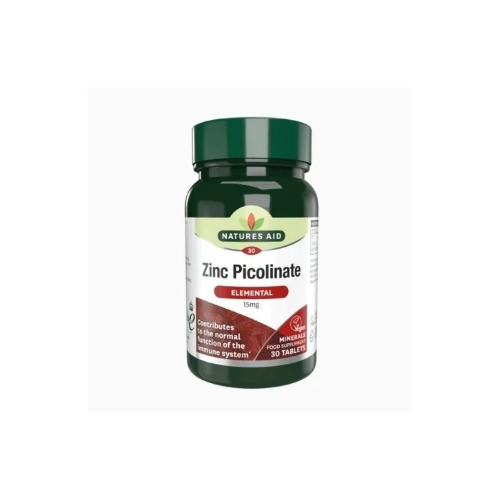 NATURES AID ZINC PICOLINATE 15MG 30 COMPRIMES