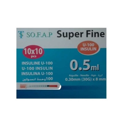 SERINGUE D'INSULINE SUPER FINE 0.5ML